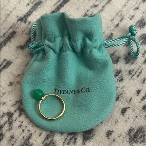 Tiffany & Co. Gold Ring with Teal Accent
